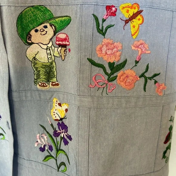 Vintage Embroidered Blue Button Down Shirt - Picture 5 of 15